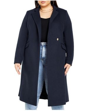 City Chic Plus Size Mia Coat - Blue