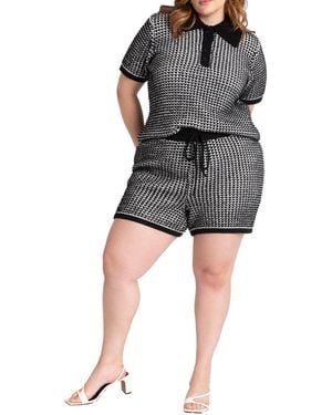 Eloquii Plus Size Knitted Short - Gray