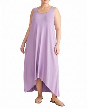 UNIVERSAL STANDARD Plus Size Athena Divine Sleeveless A-line Hi-low Hemline Dress - Purple