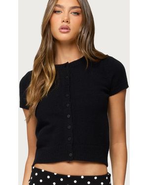 Edikted Coreen Button Up Knit Cardigan - Black