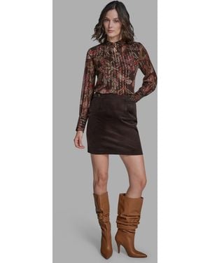 BCBGMAXAZRIA Corduroy Mini Skirt - Brown