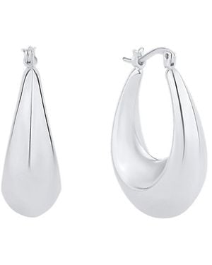 And Now This 18k Gold Plated Or Plated Hoop Earring - White