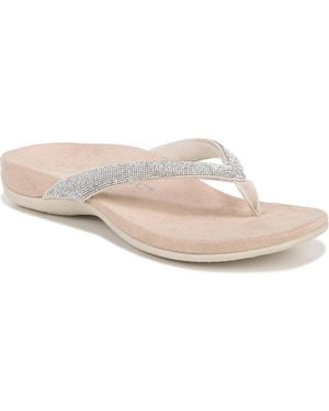 Vionic Dillon Shine Thong Sandals - White