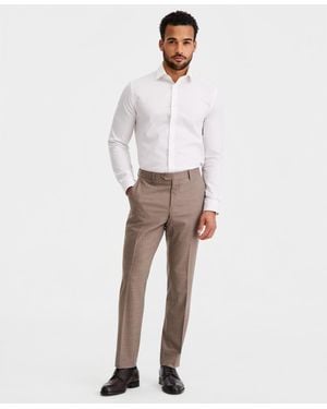 Ted Baker Ted By Modern-fit Wool-blend Tan Pinstripe Suit Separate Pants - White