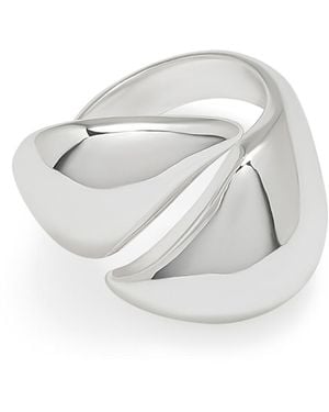 Robert Lee Morris Leaf Bypass Cocktail Ring - White