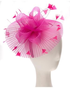 August Accessories Pleated Fascinator Hat - Pink