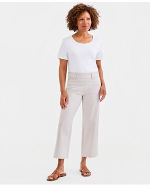Style & Co. High Rise Pull-on Cropped Jeans - White