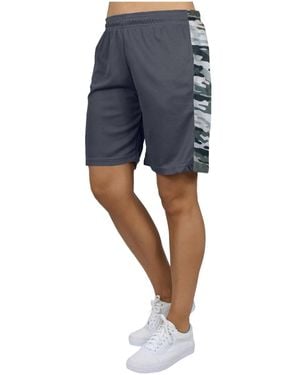 Galaxy By Harvic Loose Fit Moisture Wicking Performance Quick Dry Mesh Shorts With Side Block Design - Blue