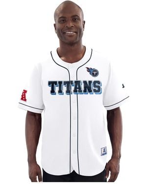 Starter Tennessee Titans Relay Full-button Baseball Jersey - White