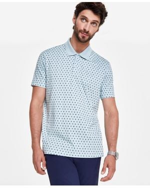 Alfani Circle Geometric Pattern Polo Shirt - Blue