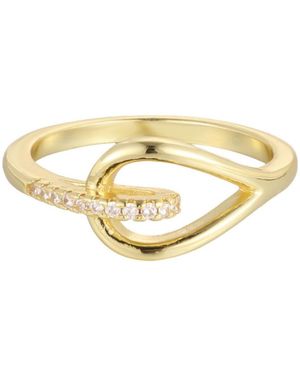 Adornia Cubic Zirconia Link Wrap Ring - Metallic