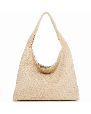 Susu Suede Woven Hobo Bag Large Slouchy Tote - Natural