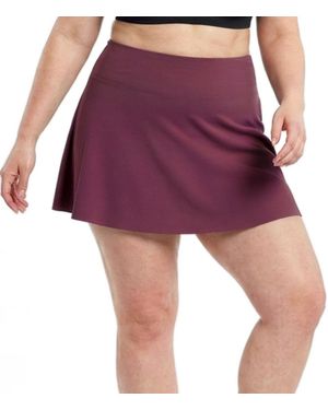Calypsa Short Swim Skort - Purple