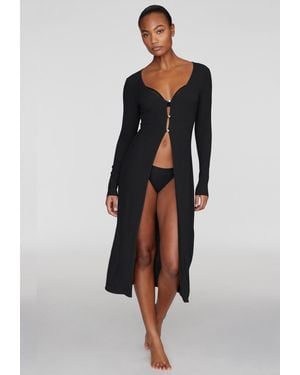 CUUP The Long Button Cardigan - Black