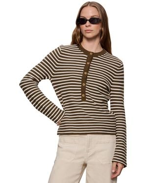 Sanctuary Everyday Striped Pull-on Sweater - Brown