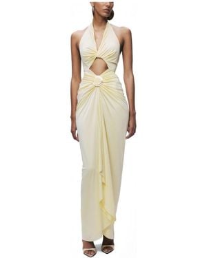 Nocturne Cut-out Halter Maxi Dress - Metallic