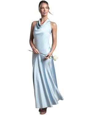 Oasis Satin Maxi Bridesmaid Dress - Blue