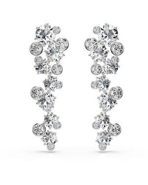 Swarovski Constella Rhodium Plated Drop Earrings - White
