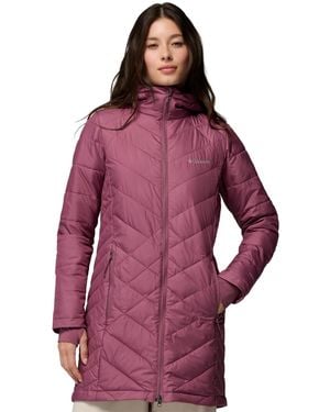 Columbia Heavenly Long Hooded Insulated Water-resistant Jacket - Purple
