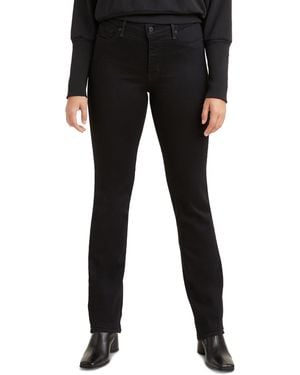 Levi's 314 Mid-Rise Tummy Slimming Straight Leg Jeans - Black