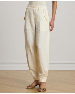 Ralph Lauren Shantung Barrel Cargo Pants - Natural
