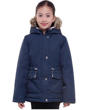 Rokka&Rolla Girls Sherpa Fleece Lined Parka Coat 4-18 - Blue
