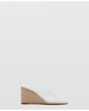Mango Vinyl Strap Wedge Sandals - White