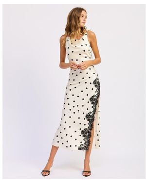 En Saison Abigail Cowl Neck Maxi Slip Dress - Multicolor