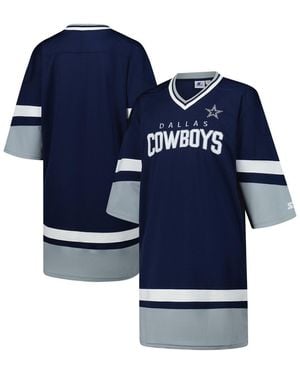 Starter Dallas Cowboys Slap Shot V-neck 3/4 Sleeve Sneaker Dress - Blue