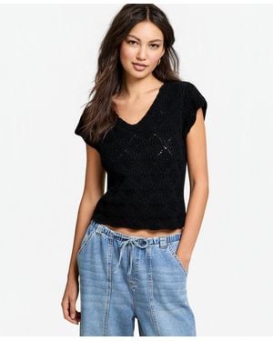 And Now This Pointelle-knit Tank Top - Black