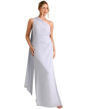 Six Stories One Shoulder Chiffon Bridesmaid Dress - Natural