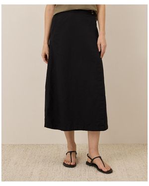Pact Organic Cotton Canopy Linen Blend Wrap Skirt - Black