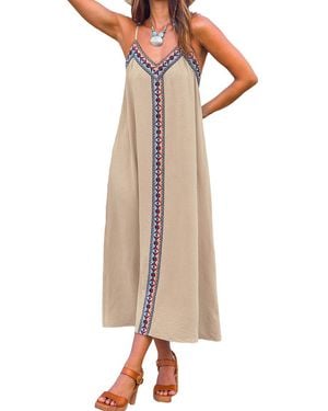CUPSHE Let It Slide Blue Maxi Beach Dress - Natural