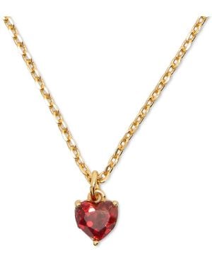 Kate Spade Gold-tone Stone Heart Pendant Necklace - Metallic