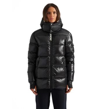 Jacket High Collar Down Puffer Jacket - Black