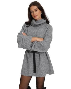 Belle & Bloom Belle And Bloom Cuddle Me Oversized Tunic Sweater - Gray