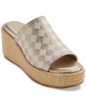 DKNY Conrad Slip-on Wedge Sandals - White