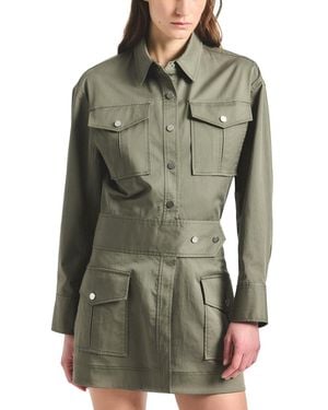 10 Crosby Derek Lam Brady Long-sleeve Utility Mini Dress - Green