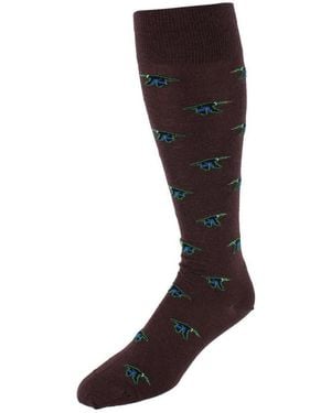 Trafalgar Flying South Mallard Ducks Novelty Merino Wool Over The Calf Socks (1 Pair) - Black