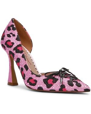 Betsey Johnson Delta D'orsay Leopard-print Pointed Toe Stiletto Pumps - Pink