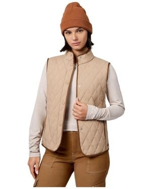 Free Country Cirrus Diamond Quilted Button Down Vest - Natural