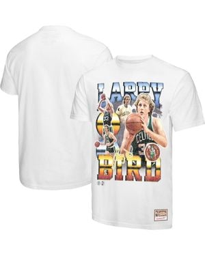 Mitchell & Ness Larry Bird Boston Celtics Commemorative Collage T-shirt - White