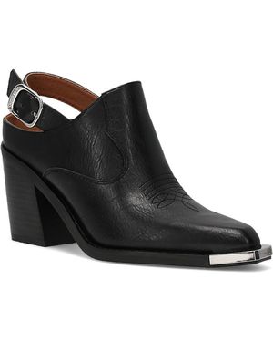 FRYE and CO Ashlyn Backstrap Block Heel Mules - Black