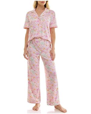 Roudelain Short-sleeve Shirt And Pants - Pink
