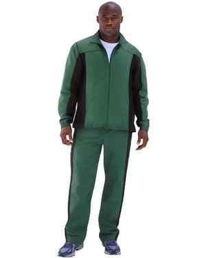 Kingsize Big & Tall Long Sleeve Colorblock Tracksuit - Green