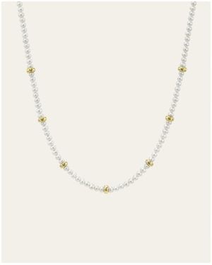 Zoe Lev 14k Gold Pearl Segment Bead Necklace - Natural