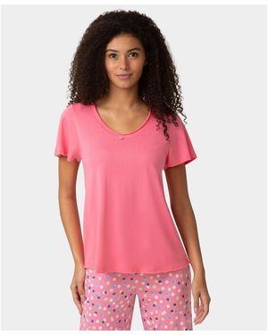 Hue Short-sleeve Rosette Sleep T-shirt - Pink