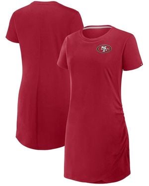 Fanatics San Francisco 49ers Ruched Drape T-shirt Dress - Red