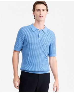 Alfani Cotton Short-sleeve Polo Sweater - Blue