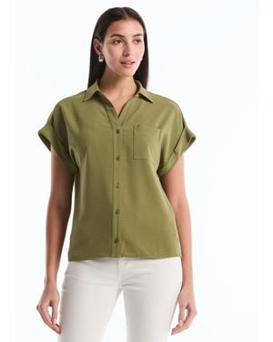 Rafaella Petite Roll Short-sleeve Shirt - Green